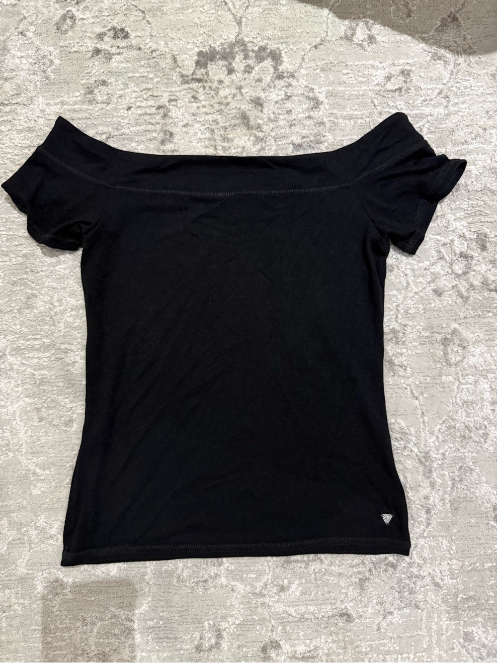 Guess Black Off-Shoulder Short Sleeve Camisole